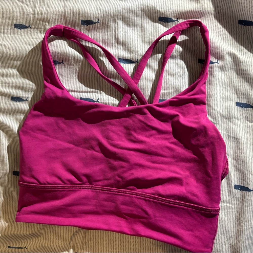Lululemon longline energy bra in Ripe Raspberry